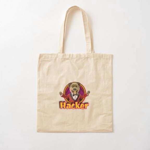 Hacker T. Dog Canvas Canvas Tote Bags, Reusable Shopping Bag