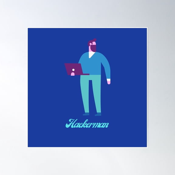 Hackerman Poster Wall Art, Modern Wall Decor, 30x30 UNFRAMED
