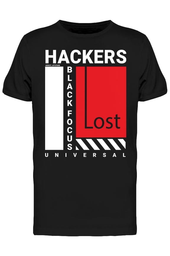 Hackers Black Focus Lost T-Shirt Men -Image by Shutterstock, Male x-Large