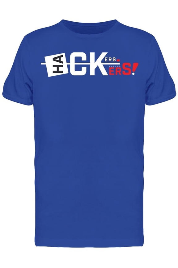 Hackers White And Red Color  T-Shirt Men -Image by Shutterstock, Male 3X-Large