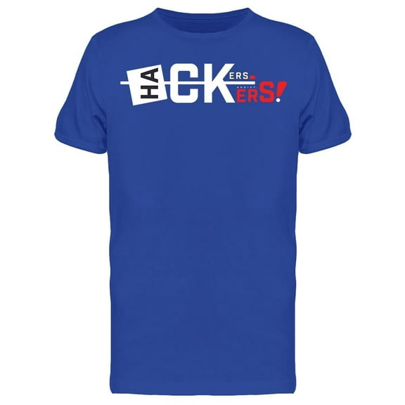 Hackers White And Red Color  T-Shirt Men -Image by Shutterstock, Male Medium