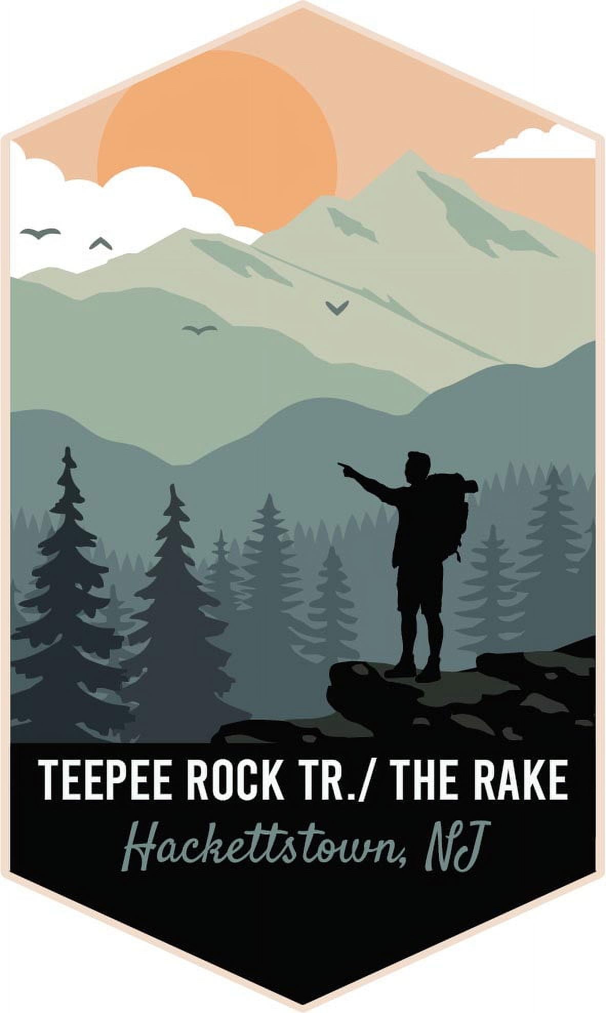 Hackettstown New Jersey Souvenir Vinyl Decal Hiking Trails Design