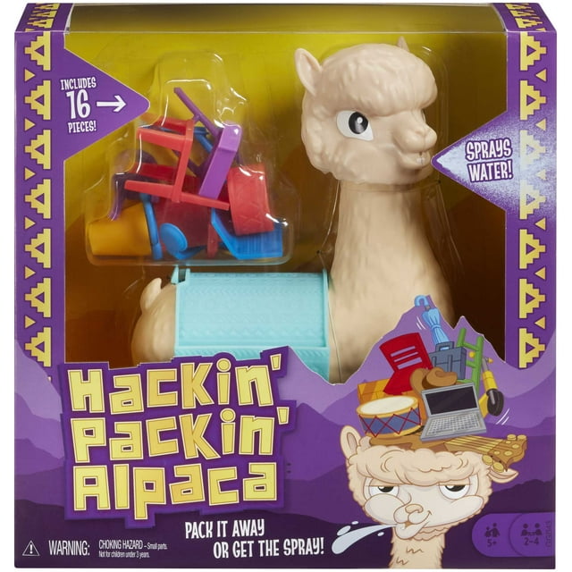 Hackin' Packin' Alpaca Kids Game, Quickly Stack Pieces & Al Sprays Water, Family & Kids Game Nights