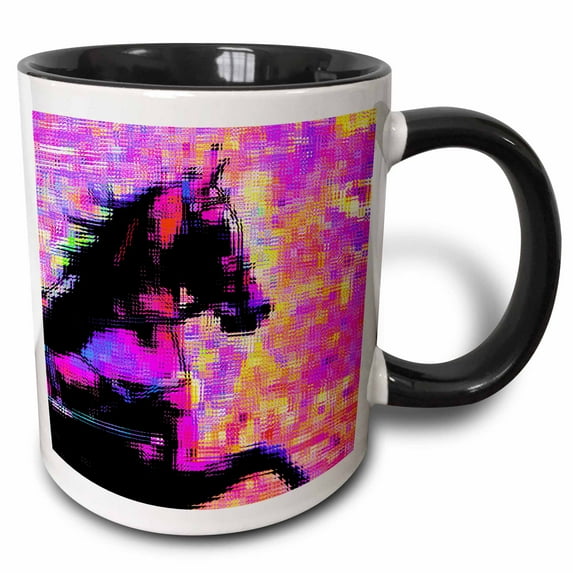 3drose, Hackney by Angelandspot, 15oz Two-tone Black Mug