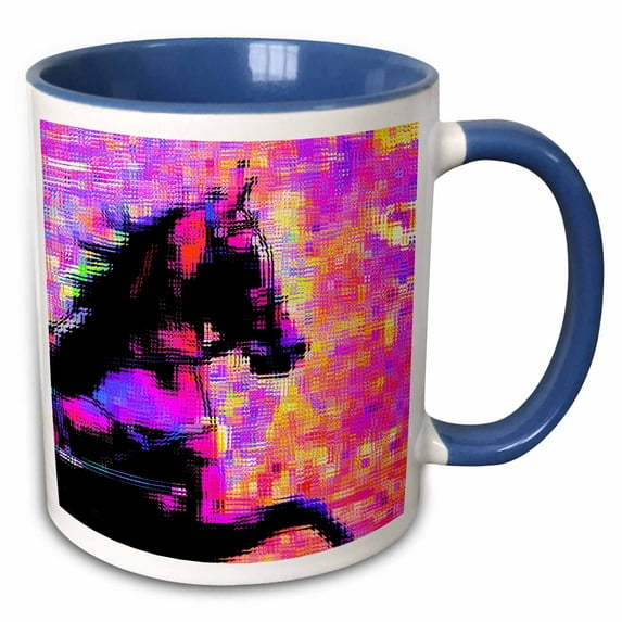 3drose, Hackney by Angelandspot, 15oz Two-tone Blue Mug