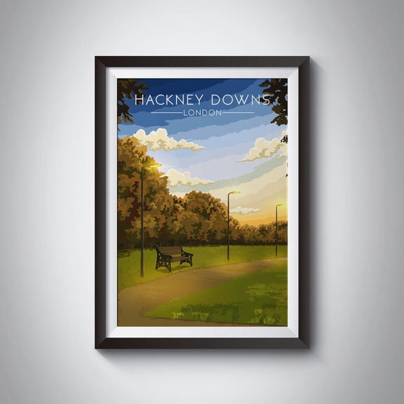 Hackney Downs Park Travel Print East London Wall Art Gift Lower Clapton London Fields Clissold Park Stoke Newington