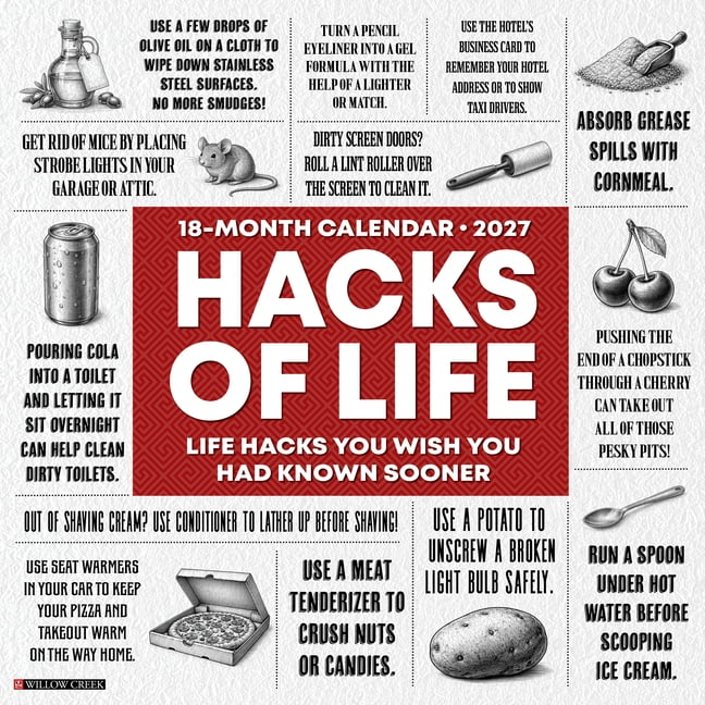 Hacks of Life 2027 12 X 12 Wall Calendar, (Paperback)