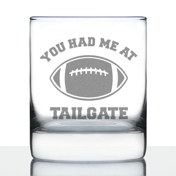 Bevvee Whiskey Rocks Glass 10.25 oz Had Me At Tailgate Tailgating Enthusiast Gifts Glassware & Drinkware