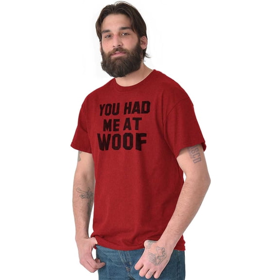 Had Me At Woof Pet Owner Cute Puppy Plus Size Crewneck Graphic Tee Shirt Brisco Brands 2X