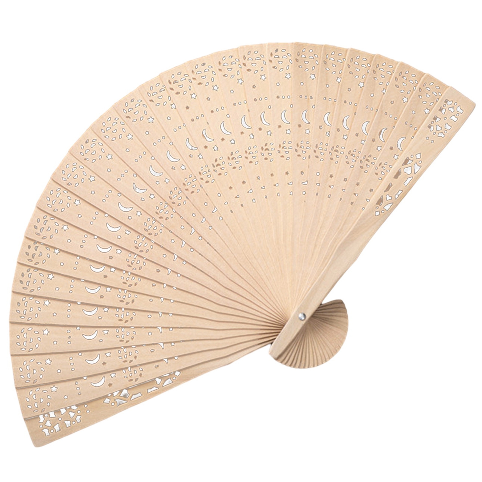 Hadanceo 1/10/20Pcs Wooden Folding Fan,Hollow Ribs Portable Summer Hand ...