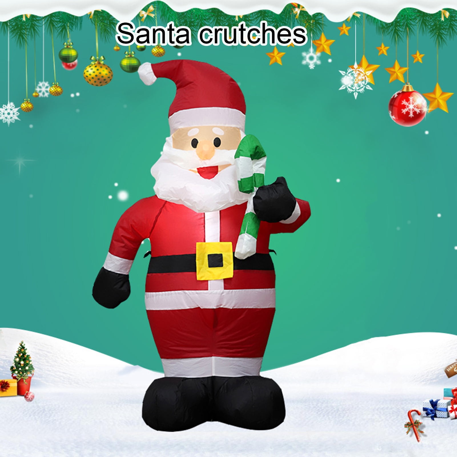 Hadanceo 1.2m LED Light Christmas Inflatable Santa Soldier Doll Party Decoration Ornament