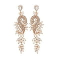 thumbnail image 1 of Hadanceo 1 Pair Dangle Earrings Geometric Faux Crystal Jewelry Elegant Long Drop Earrings for Wedding,Golden, 1 of 7