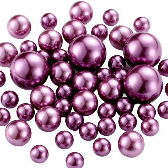 Hadanceo 150Pcs Floating Beads No Hole Floating Highlight Eye-catching Round Beads Vase Filler Faux Pearl Home Supply
