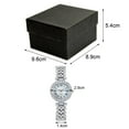 thumbnail image 1 of Hadanceo 2Pcs/Set Women Fashion Watch Bracelet Kit Round Dial Shiny Inlaid Decorative Gift Quartz Wristwatch Bangle, 1 of 3
