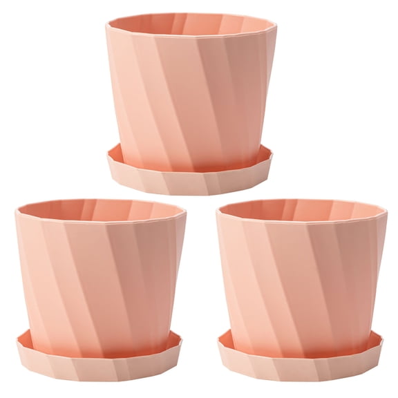 Hadanceo 3Pcs Colorful Plastic Plant Pots with Drainage Hole Removable Saucer Indoor Outdoor House Plants Flowers Flowerpots Planters