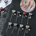thumbnail image 1 of Hadanceo 3Pcs Nail Tassel Chain Stunning Trendy Peach Heart Sturdy Rhinestone Accessories for Beautiful Nails, 1 of 8