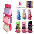 thumbnail image 1 of Hadanceo 6 Pocket Clear Purse Handbags Organizer Door Closet Shelf Hanging Storage Bag, 1 of 7