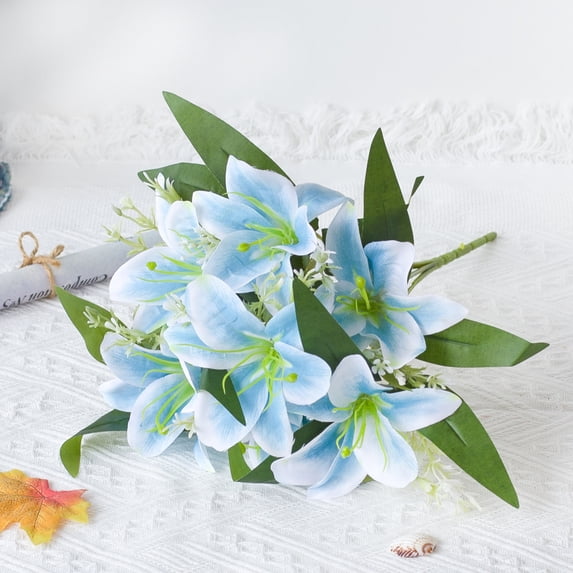 Hadanceo Artificial Flower Non-fading 1Pc Delicately Cut Fake Lilies Flower Flower Arrangement Useful for Wedding