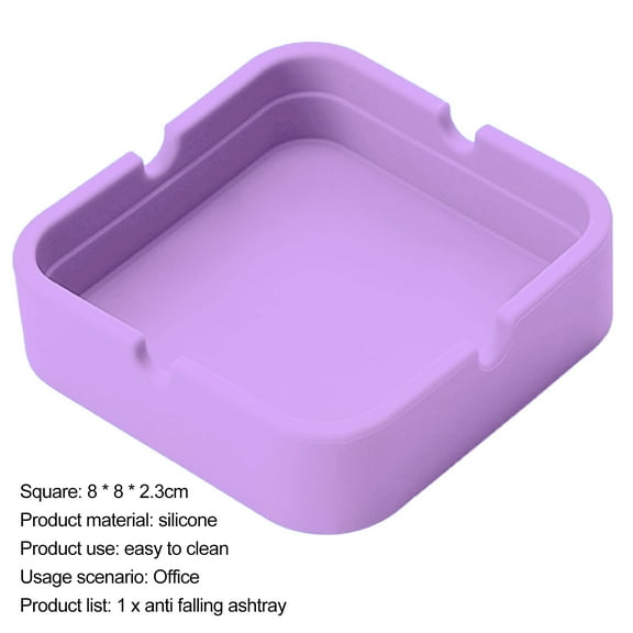 Hadanceo Ash Tray Windproof Easy to Clean SquareDesktop Ashtray Multi-use Practical for Home