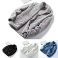 thumbnail image 1 of Hadanceo Autumn Winter Women Men Solid Color Plush Coat Stand Collar Long Sleeve Zipper Placket Double-sided Thickened Faux Fur Jacket Coat Streetwear, 1 of 8
