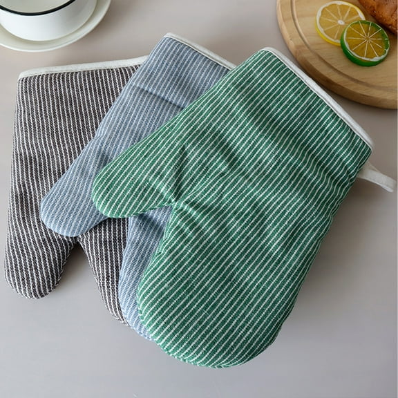 Hadanceo Baking Mitten Heat-resistant 1Pc Striped Design Insulated Glove Multipurpose Practical Kitchen Supplies