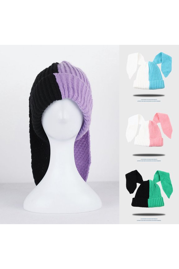 Bunny Beanie Hat Super Soft Wear Resistant High Elastic Windproof Cold Prevention Outdoor Ski Women Cute Rabbit Hat