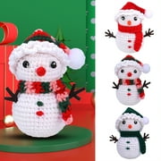Hadanceo Christmas Crochet Beginner Kit Snowman Design with Easy-to-Follow Instructions Hands Skill Improve Relieve Boredom Xmas Snowman Crochet Kit