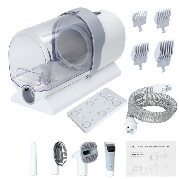 Hadanceo Dog Hair Vacuum & Grooming Kit,Pet Grooming Vacuum with 4 Limited Combs,2.5L Dust Cup Dog Brush Vacuum with Grooming Tools for Shedding Pet Hair,Home Cleaning,1 Set