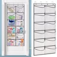 thumbnail image 1 of Hadanceo Door Hanging Bag with Large Mesh Pockets Large Capacity Easy Installation Closet Hanging Shoe Rack Sundries Organizer Black, 1 of 8