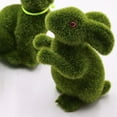 thumbnail image 1 of Hadanceo Easter Bunny Figurine Flocking Simulated Rabbit Statue Adorable Realistic Looking Easter Animal Figurine Home Party Decoration, 1 of 5