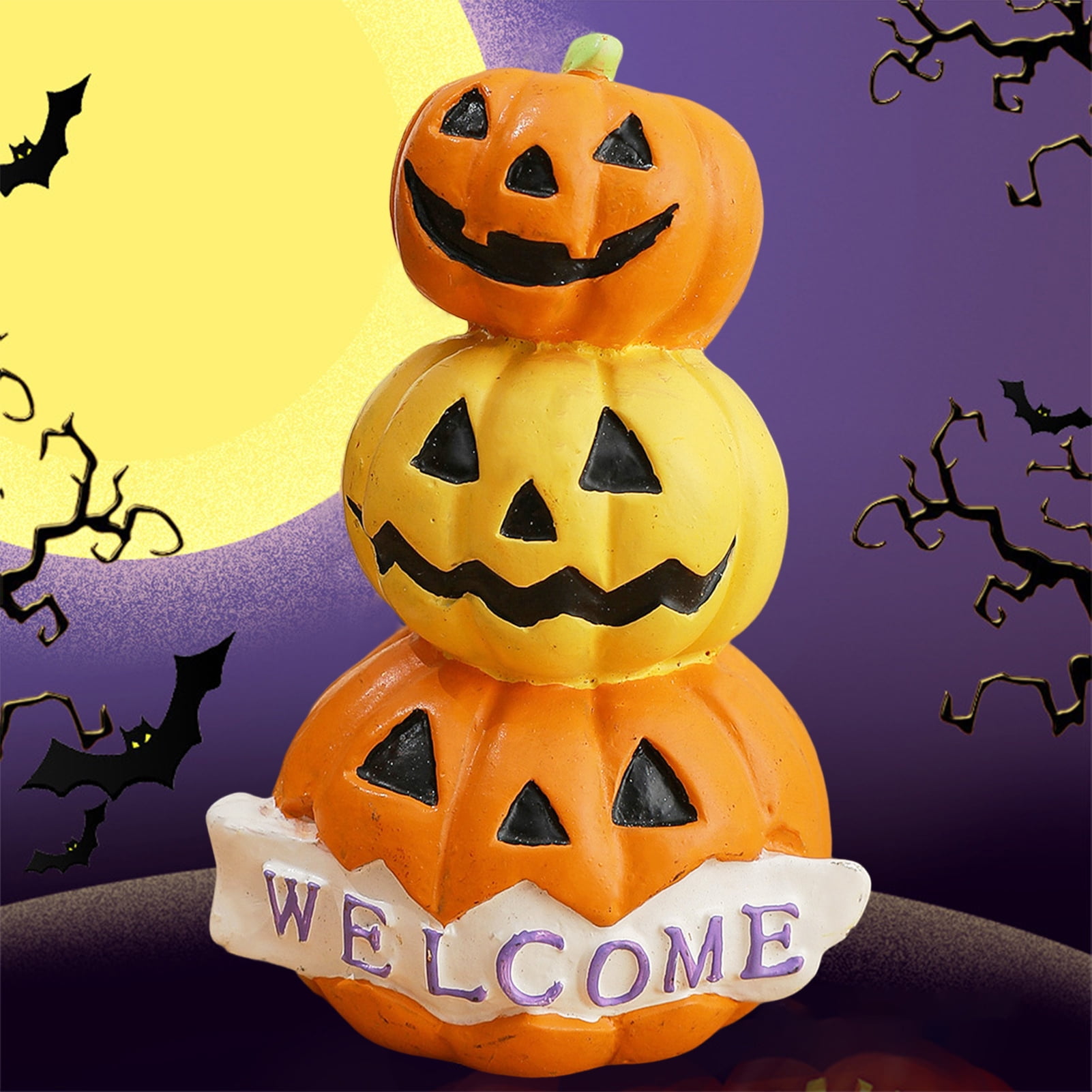 Hadanceo Halloween Pumpkin Ornament Compact Durable Spooky Desk