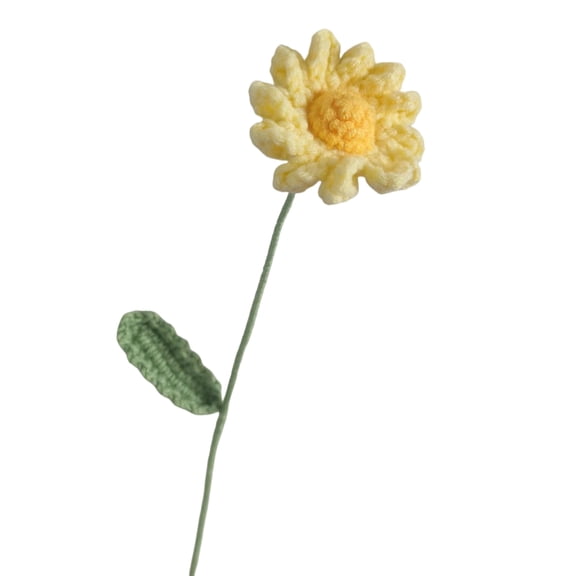 Hadanceo Knitted Fake Flower Handmade Best Gift Homemade Finished Hand-Knitted Sunflower Table Decor Yellow