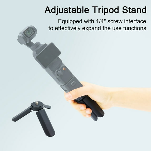 Hadanceo Mini Tripod Compact Retractable Stable Support with 1/4" Screw Interface Camera Bracket for Osmo Pocket3