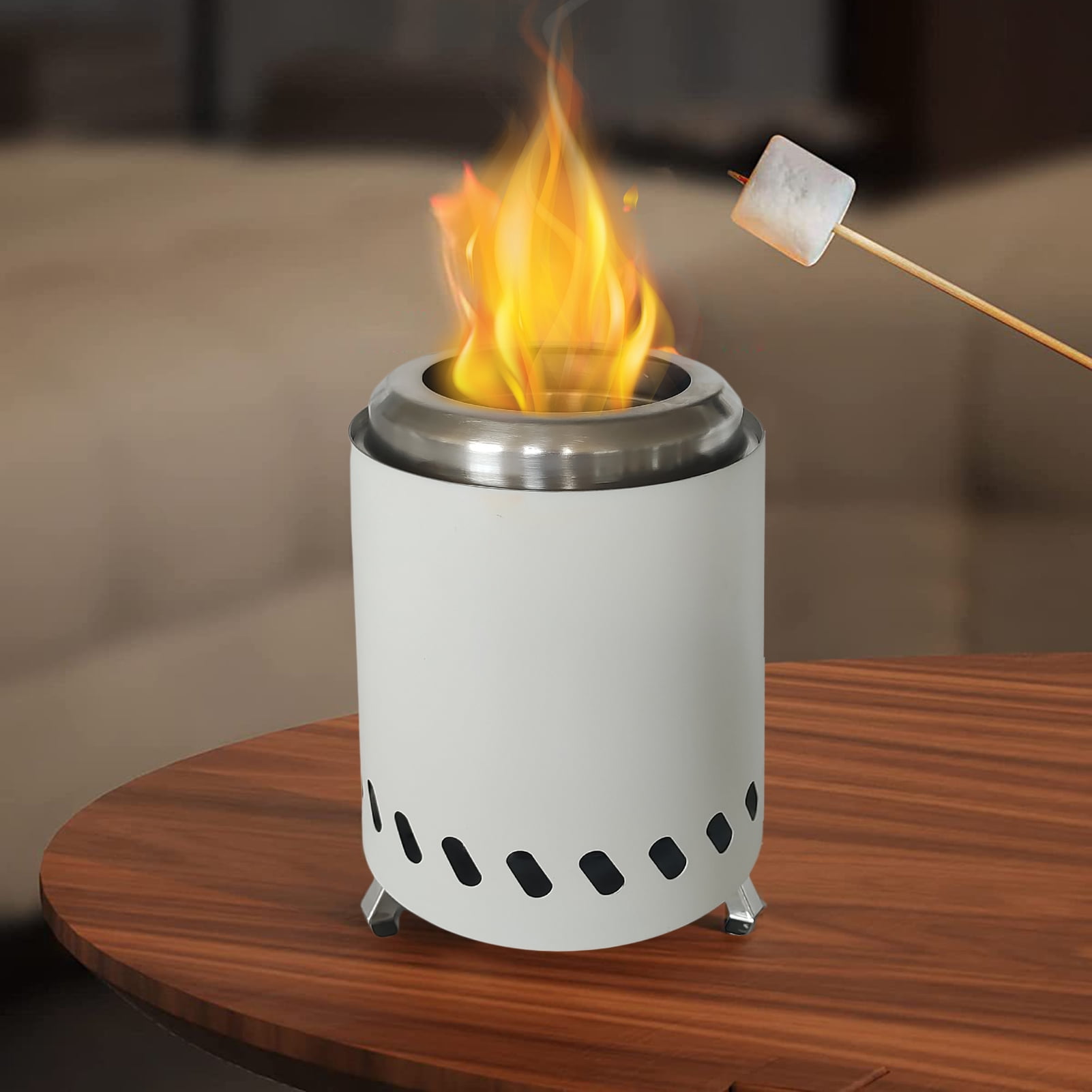 Hadanceo Outdoor Wood Stove Stainless Steel Tabletop Flame Pit Camping