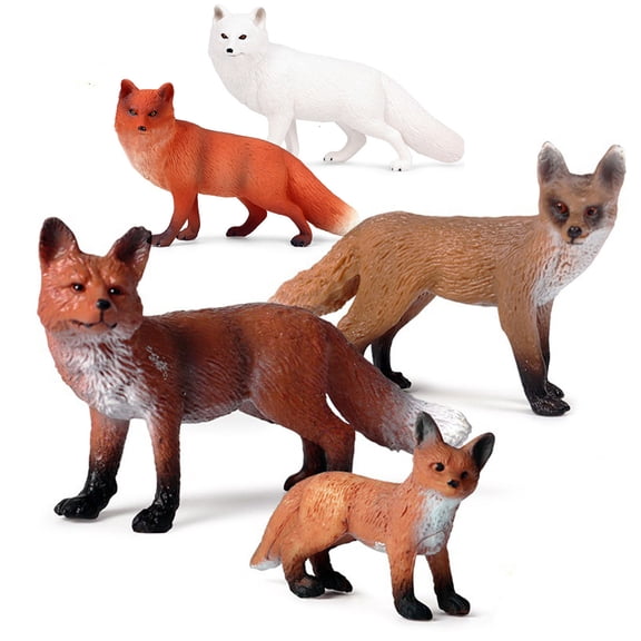 Hadanceo Realistic Fox Wild Animal Figure PVC Figurine Crafts Kids Toy Desktop Decor