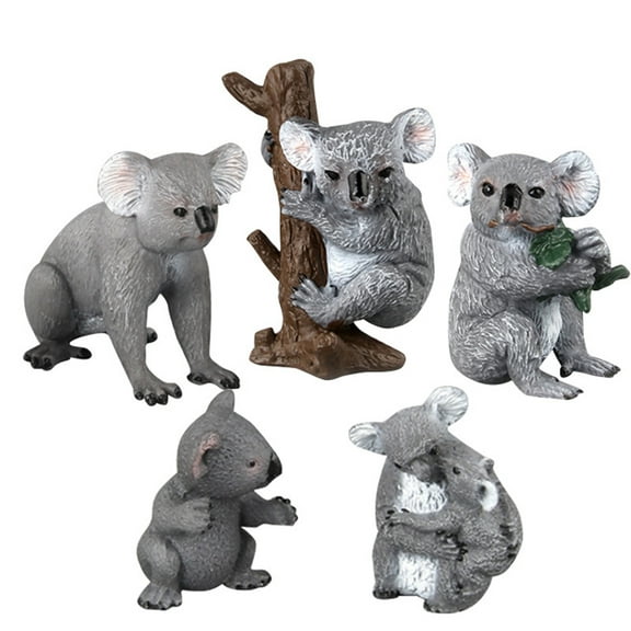Hadanceo Simulation Mini Koala Animal Solid Model Figurine Desk Ornament Education Toy