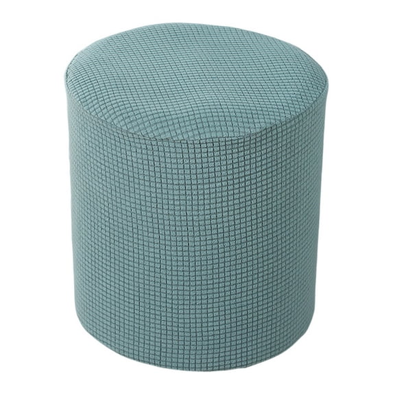 Hadanceo Stool Cover Solid Color Dust-proof Elastic Binding Design Polyester Stretch Square/Round Footstool Protector Cover