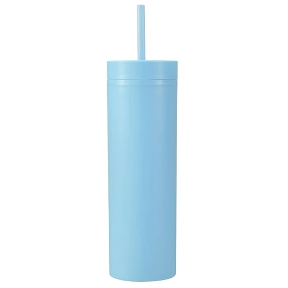 Hadanceo Straight Cup Sealed 1 Set Double Wall Clear Plastic Tumbler Ice Drink Coffee Container Useful for Home