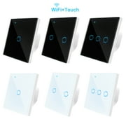 Hadanceo WiFi Smart Wall Mounted Glass Panel Touch Light Switch for Alexa Google Home