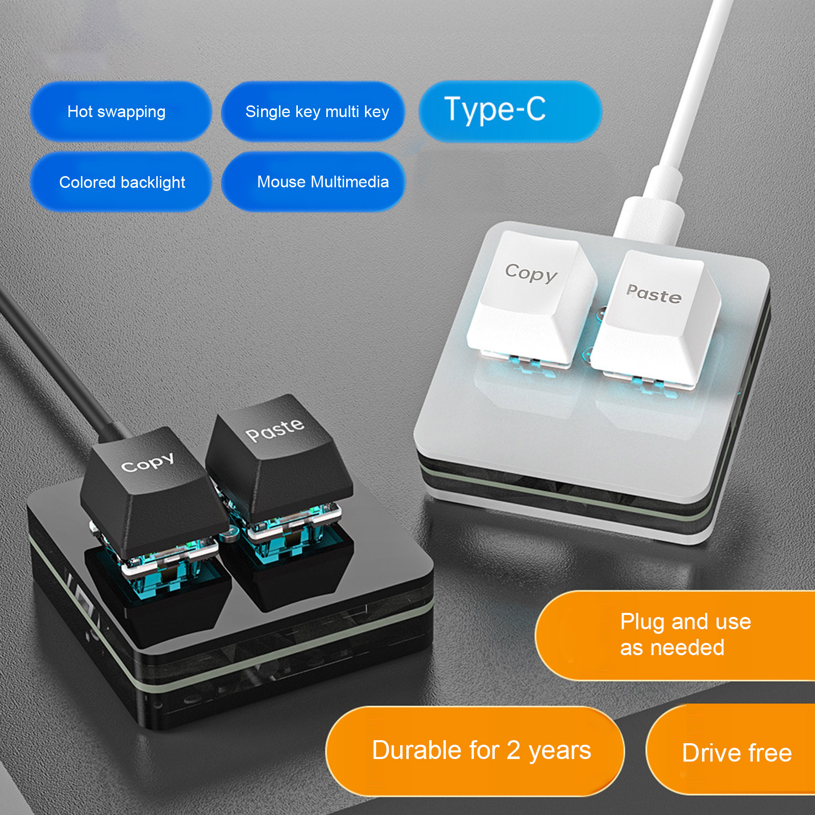 Hadanceo Wired External Copy & Paste Keyboard with Type-C Interface 2 ...