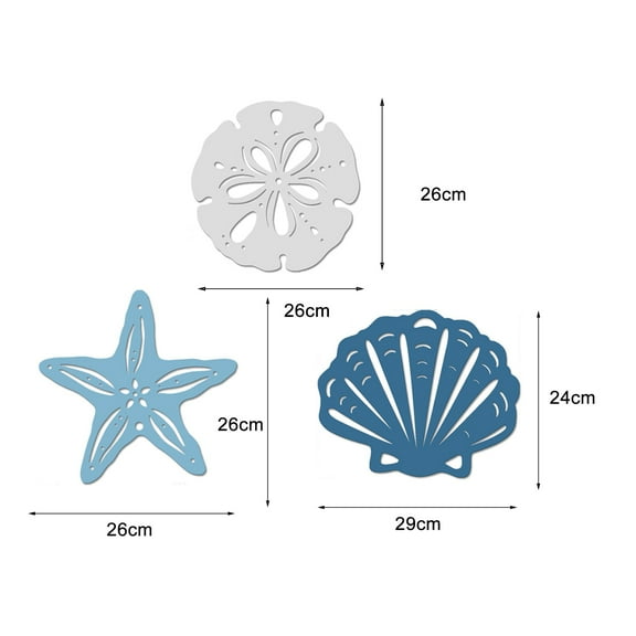 Hadanceo Wooden Decoration Beautiful Seashells Starfish Mediterranean Style Pendant Eye-catching Fashion for Living Room