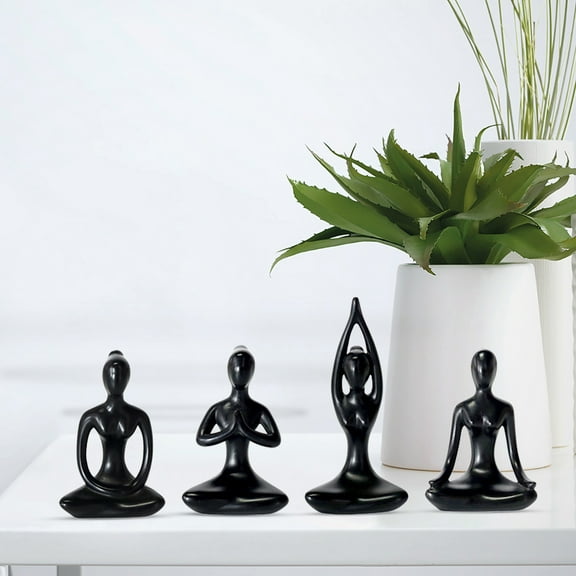 Hadanceo Yoga Angel Shape Statue Decor Elegant Realistic Resin Statue Model for Home