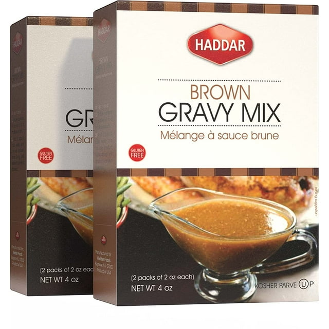 Haddar Brown Gravy Mix 4oz 3 Pack Perfect for Potatoes, Stews, Meats
