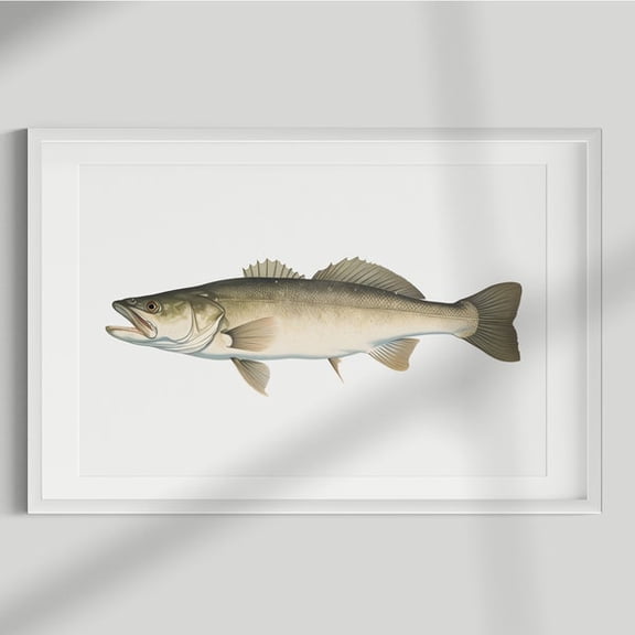 Haddock Print, Fish Print, Haddock, Wall Art, Wall Print, Fish Poster, Fish lithograph, Vintage, Illustration, Decor, Fishing,, Unframed Paper Poster 8x10in