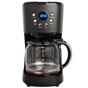Haden 12 Cup Drip Coffee Maker, Programmable Coffee Machine w/ Auto Shut-Off, Black/Pewter