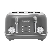 Haden Chelsea Stainless Steel 4 Slice Toaster w/Extra Wide Slots, Grey