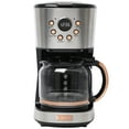 thumbnail image 1 of Haden Coffee Machine, 12 Cup Programmable Coffee Maker, Steel & Copper, 1 of 9