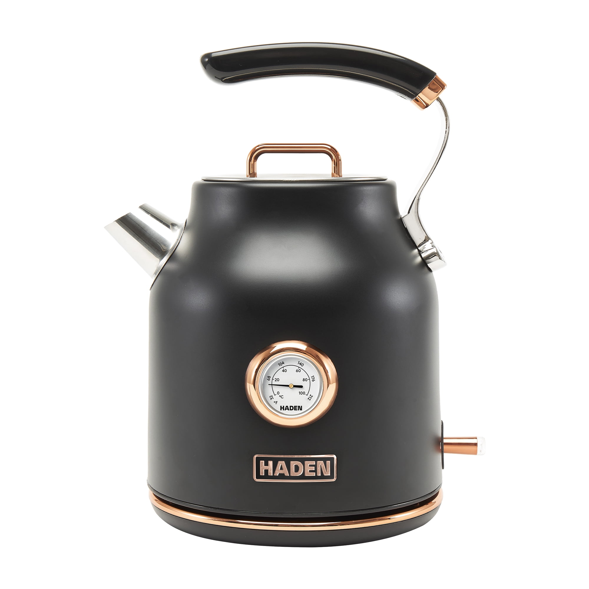 Haden Dorset 1.7 Liter Stainless Steel Electric Kettle, Black / Copper - 75070