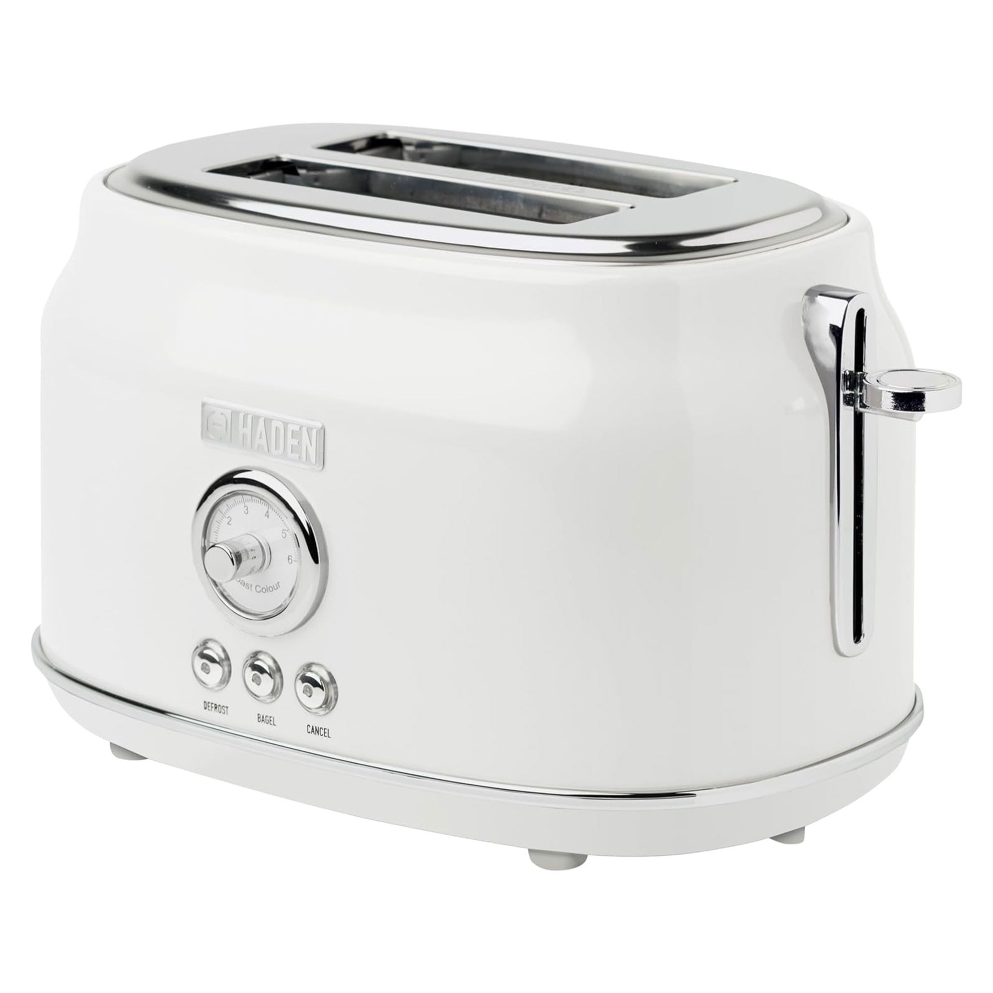 Ivory Stainless Steel 2-Slice Toaster with Wide Slots