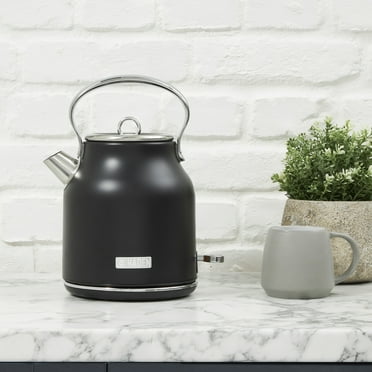 Haden Heritage 1.7 Liter Stainless Steel Electric Kettle, Black / Chrome - 75095